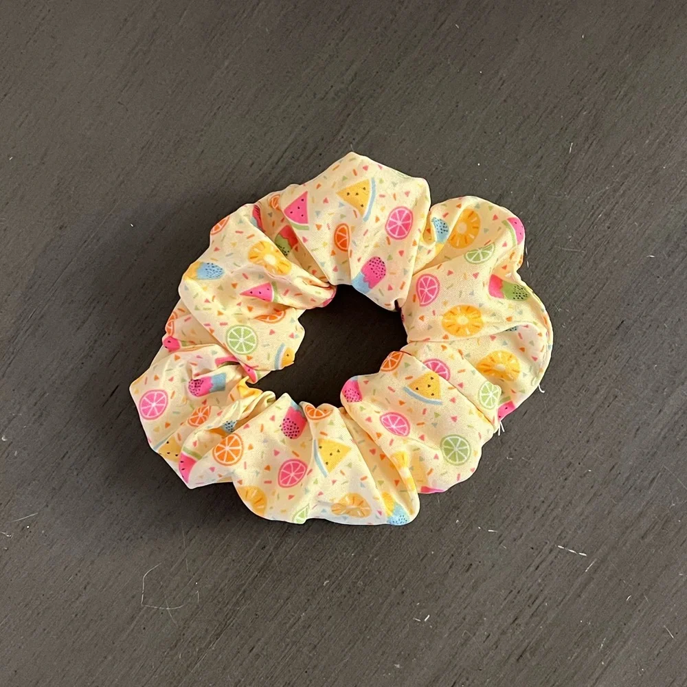Yellow Multicolor LED Light Up Confetti Donut Popsicle Watermelon Lime Scrunchie